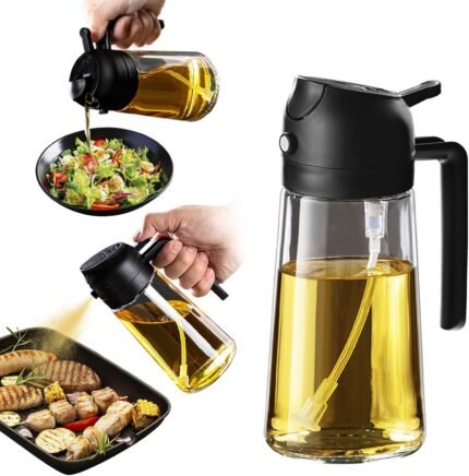 2-in-1 Oil Dispenser & Sprayer Bottle – Precision Pour & Mist Control | Charm Trendify