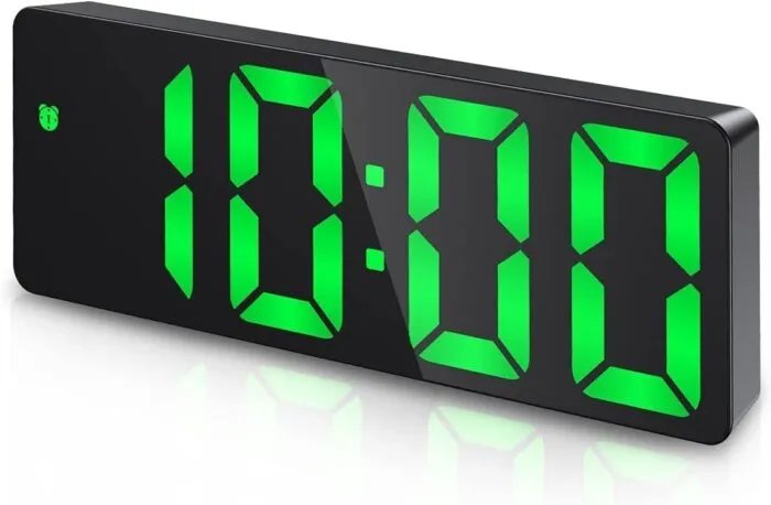 Digital LED Alarm Clock with Large Display | Snooze | Temperature | Voice Control