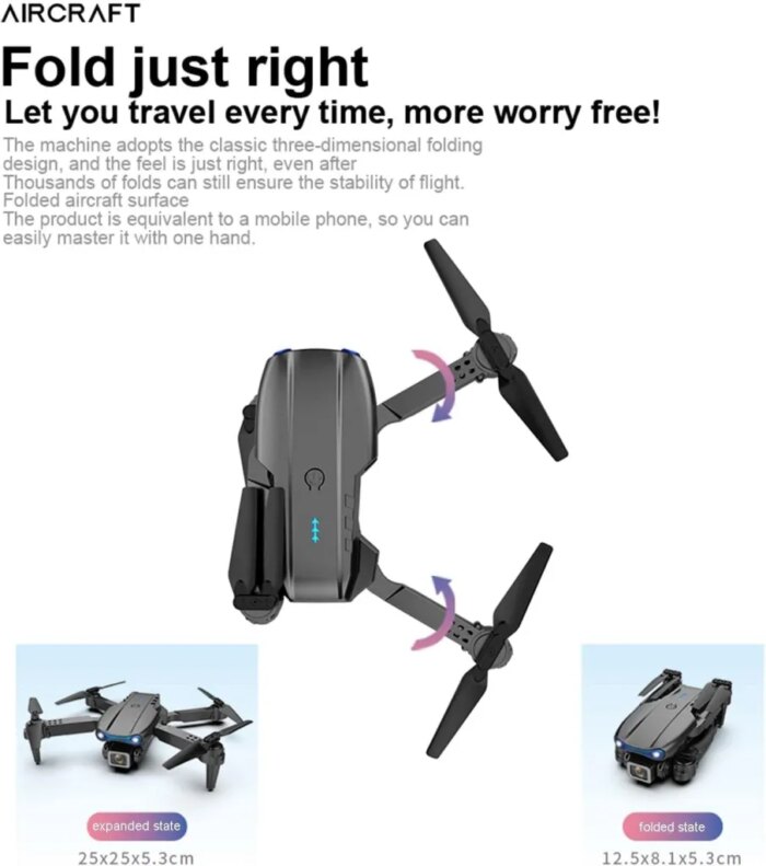 E99 Pro Drone with 4K HD Dual Camera | Foldable WIFI FPV Quadcopter|