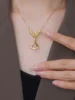 Elegant Gold Plated Fan Necklace for Women | Stylish Statement Jewelry