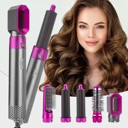 5 in 1 Hair Dryer Brush – Hot Air Styler & Volumizer with Detachable Heads