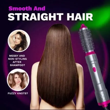 5 in 1 Hair Dryer Brush – Hot Air Styler & Volumizer with Detachable Heads