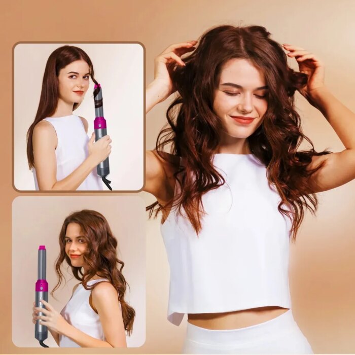 5 in 1 Hair Dryer Brush – Hot Air Styler & Volumizer with Detachable Heads