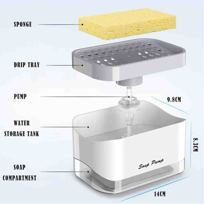 Kitchen Soap Dispenser | Refillable Pump Bottle for Sink | Sleek – Leak-Proof & Easy to Use |