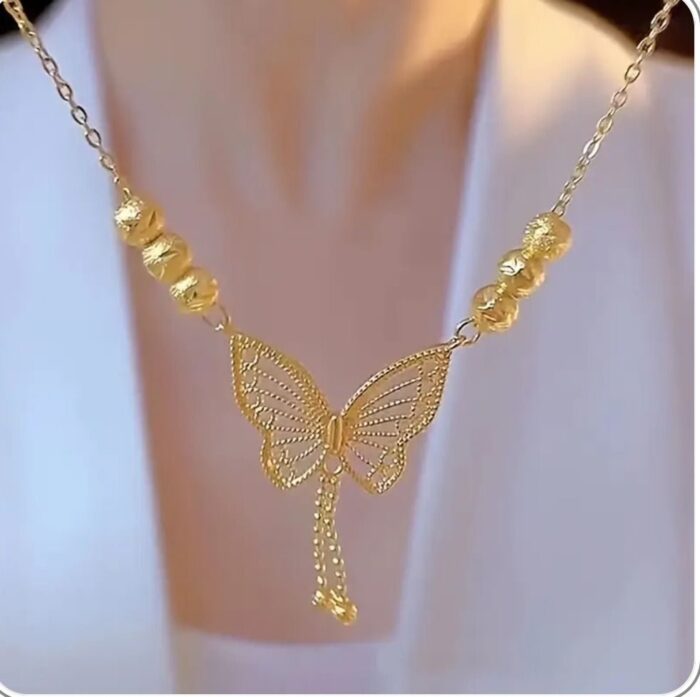 Gold Plated Butterfly Necklace for Women | Elegant Dainty Jewelry Gift |